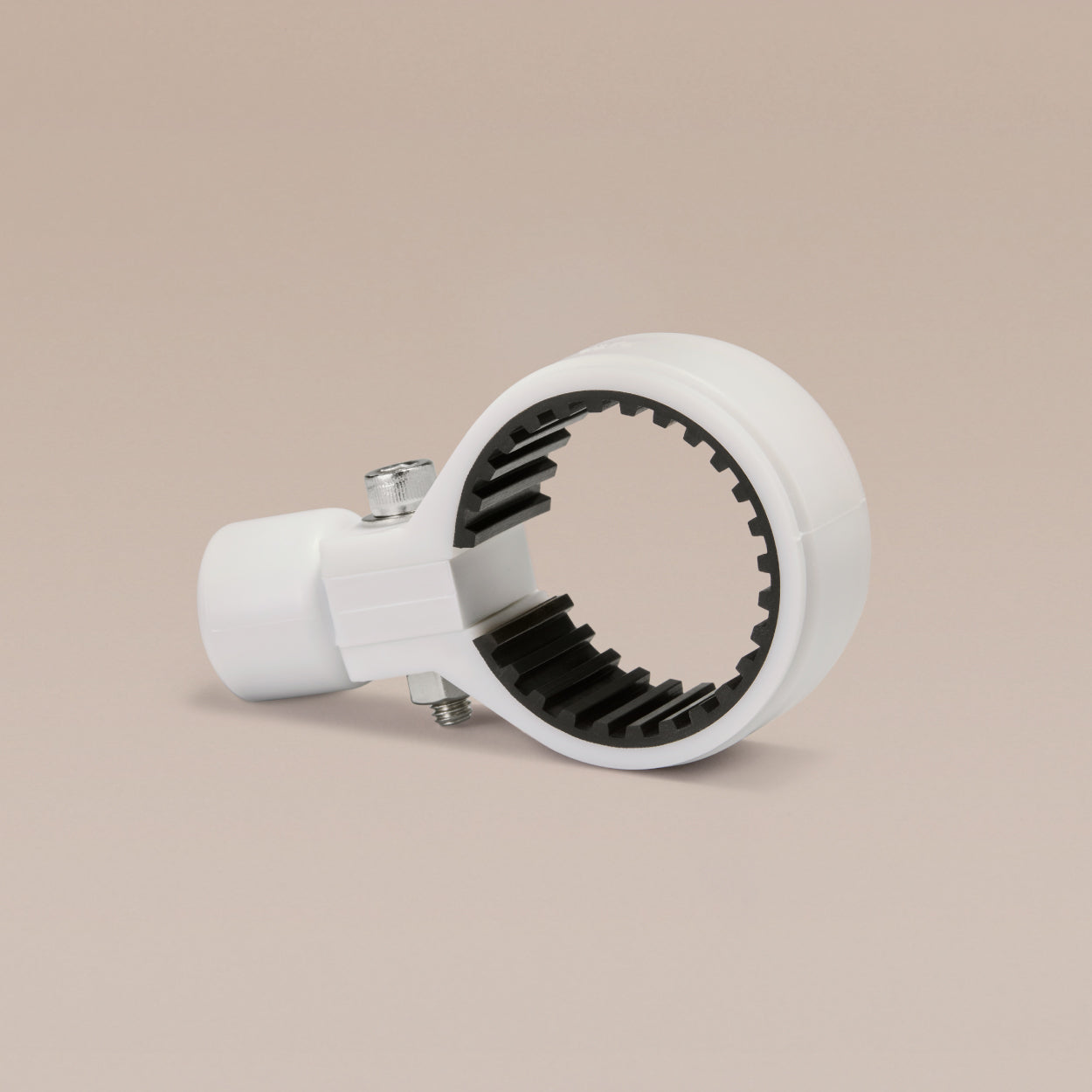 防振樹脂パイプクランプ マウント付 KFBS22B ホワイト 正面
